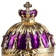3.5" Crowned Fabergé Egg Replica Jewelry Box – Purple Enamel & Crystal