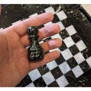 Marble Chess Set with Round Board and Storage Box