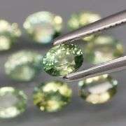 Exotic 2.20ct 14pc single vein blue green Sapphire set