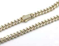 925 Sterling silver Cuban link cubic zirconia necklace