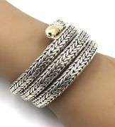 John Hardy 2 tone Palu Coil wrap bangle bracelet