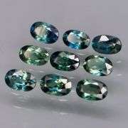 Heated only! 3.23ct blue green Sapphire set