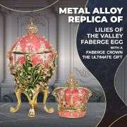 Pink Lilies of the Valley Easter Egg Replica – Extra Large with Crown