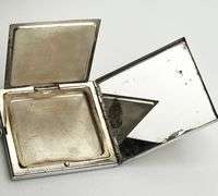 Sterling Silver Engraved Wadsworth Vanity Case Powder Compacts
