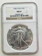 1986 American Silver Eagle, NGC MS69