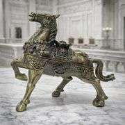 Metal Galloping Horse with Five Coin Charms