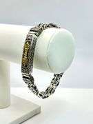 50 Gram14 Kt. White Gold Plate Byzantine Bracelet