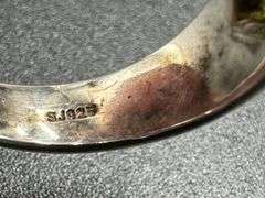 Sterling Silver Natural Peridot Gemstone Ring Size 6