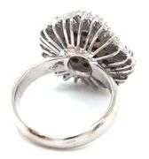 14kt White gold 1.50ctw IRR green and yellow diamond and baguette halo cluster ring