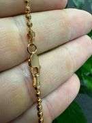 22k Rose Gold Plated Sterling Silver Diamond-Cut Ball Bead Chain 2mm 925 Italy Dog Tag Necklace 18"