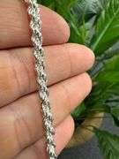 Sterling Silver Hollow Spiral Rope Chain 4mm Pure 925 Italy New Men's Wide Bracelet 8"