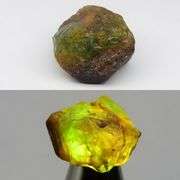 Large collectors uncut gemstone! 43.61ct bi-color Mali Garnet!