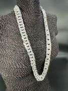 Sterling Silver 16mm Pave Double Curb Chain Cuban Link 925 Italy Necklace 24"