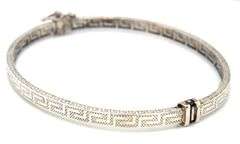 Greek key bangle bracelet in 925 sterling silver