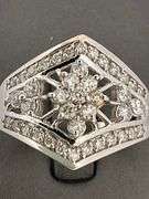 CERTIFIED 14K WHITE GOLD AND DIAMOND RING