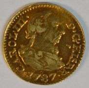 Very nice and Scarce 1787 Spanish Colonial ½ Escudo Gold Piece