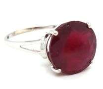 10kt White gold lead treated round ruby ring
