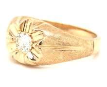 14kt Yellow gold 0.50ct diamond gent's ring