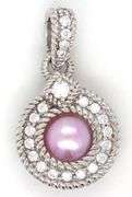Judith Ripka cultured pink Mabe pearl pendant enhancer
