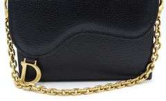 Italian black leather small wallet belt bag