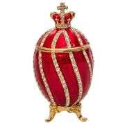 3.2" Twisted Fabergé Egg Replica Jewelry Box – Red Keepsake Яйцо Фаберже