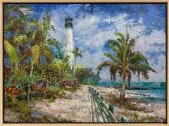 Coastal Lighthouse Original by Elizabeth Roma Elizabeth Roma Guiding Light in the Bay