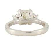 1.79ctw Radiant and Trapezoid Diamond Three Stone Engagement Ring in Platinum