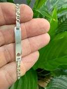Italiain Sterling Silver Flat Marina Baby ID Bracelet in 6 Inches (.925 ITALY)
