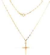 14kt Yellow gold cross pendant on chain