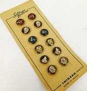 12 Early Satsuma Japanese Buttons on Card