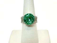 Breathtaking 14 kt White Gold Plate 5 Ct Simulated Paraiba Ring