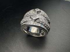 14K White Gold Cocktail Ring of 4ct