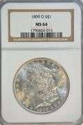 Blazing essentially Gem BU 1899-O Morgan Silver Dollar. NGC MS64