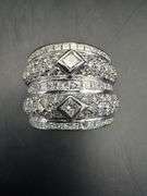 14K White Gold Cocktail Ring of 4ct