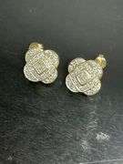 CERTIFIED BRAND NEW 14K YELLOW GOLD DIAMOND STUD EARRINGS