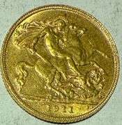 -1911 Slider Gold Half Sovereign
