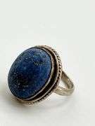 Vintage 925 Sterling Silver Oval Lapis Ring