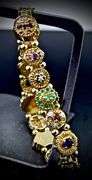 Fabulous Colorful 14K 8.5" Slide Bracelet