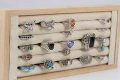 Sterling Silver Ring Assortment Various Sizes & Styles (20 Ring Lot)