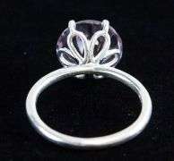 Beautiful 6.5 Ct Natural Purple Amethyst Solid Sterling Rose Cut Ring