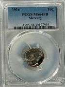 1916 PCGS MS 64 Full Bands Mercury Dime