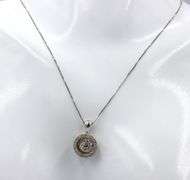 Attractive 14K WG Diamond Halo Earring & Pendant Suite