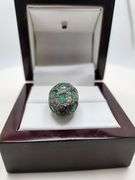 Natural Emerald Gemstone Beads, pendent: 925 Sterling Silver, Pave Diamond Accent Jewelry,