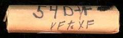 Roll of 1954-D Lincoln Wheat Cents in VF-XF