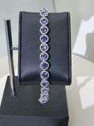 Silver Tanzanite Bracelet with Diamond accents