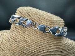 Men's 11.5mm Solid .925 Sterling Silver Flat Curb Chain Link Italy Bracelet 8" inch