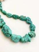 925 Sterling Silver Jay King DTR Nugget Cut Raw Turquoise Necklace