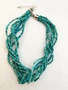 925 Sterling Silver Vintage DTR Jay King Nuggets Natural Turquoise Multi Strands Necklace