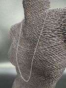 10k White Gold Solid Box Link Chain 0.7mm Necklace 24"