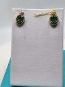 Magnificent pair earring Emerald and diamond in Silver – GGA Certified